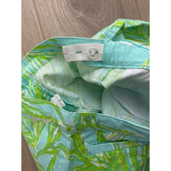 Lilly Pulitzer Girls Bamboo Tropical Print Capri Pants Size 7 Cotton Blend - Picture 4 of 4